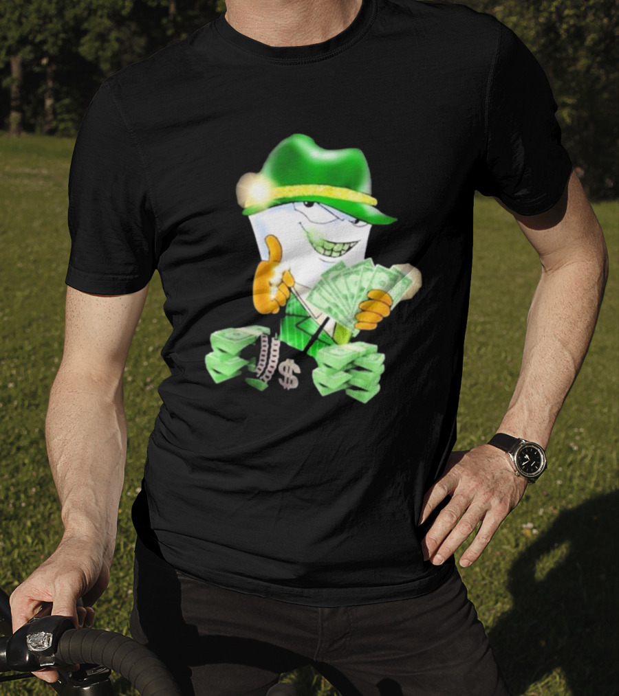 Thug Shake Money Master Shake With Cash And Green Hat T-Shirt