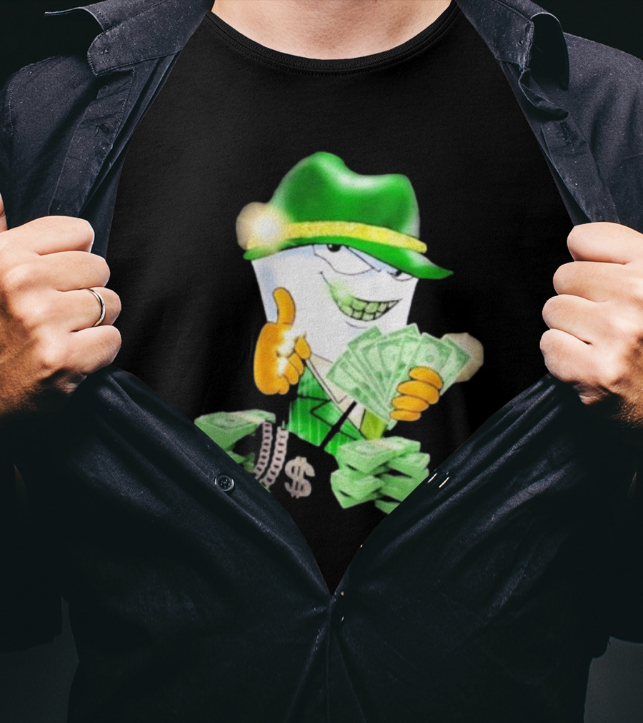 Thug Shake Money Master Shake With Cash And Green Hat T-Shirt