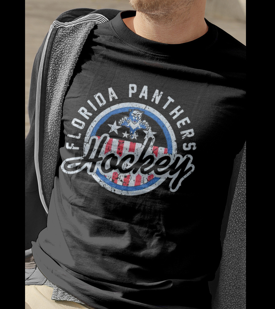 Florida Panthers Hockey Vintage Leaping Cat T-Shirt