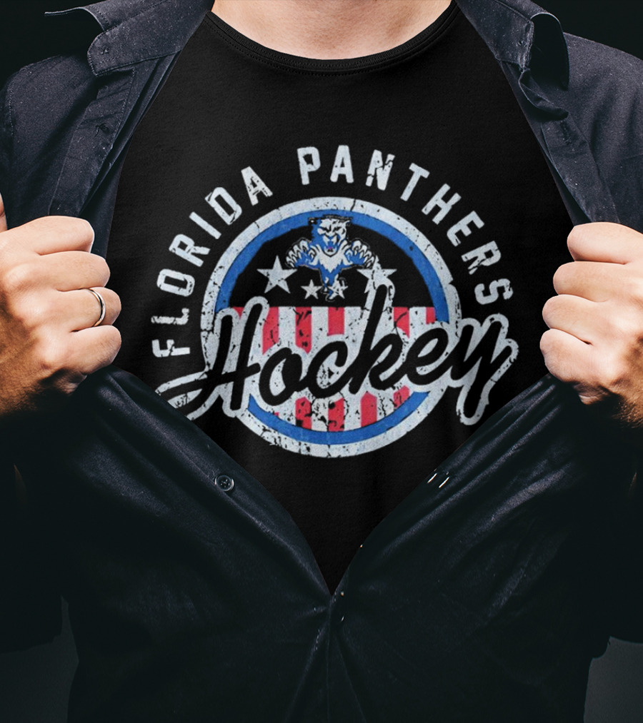 Florida Panthers Hockey Vintage Leaping Cat T-Shirt