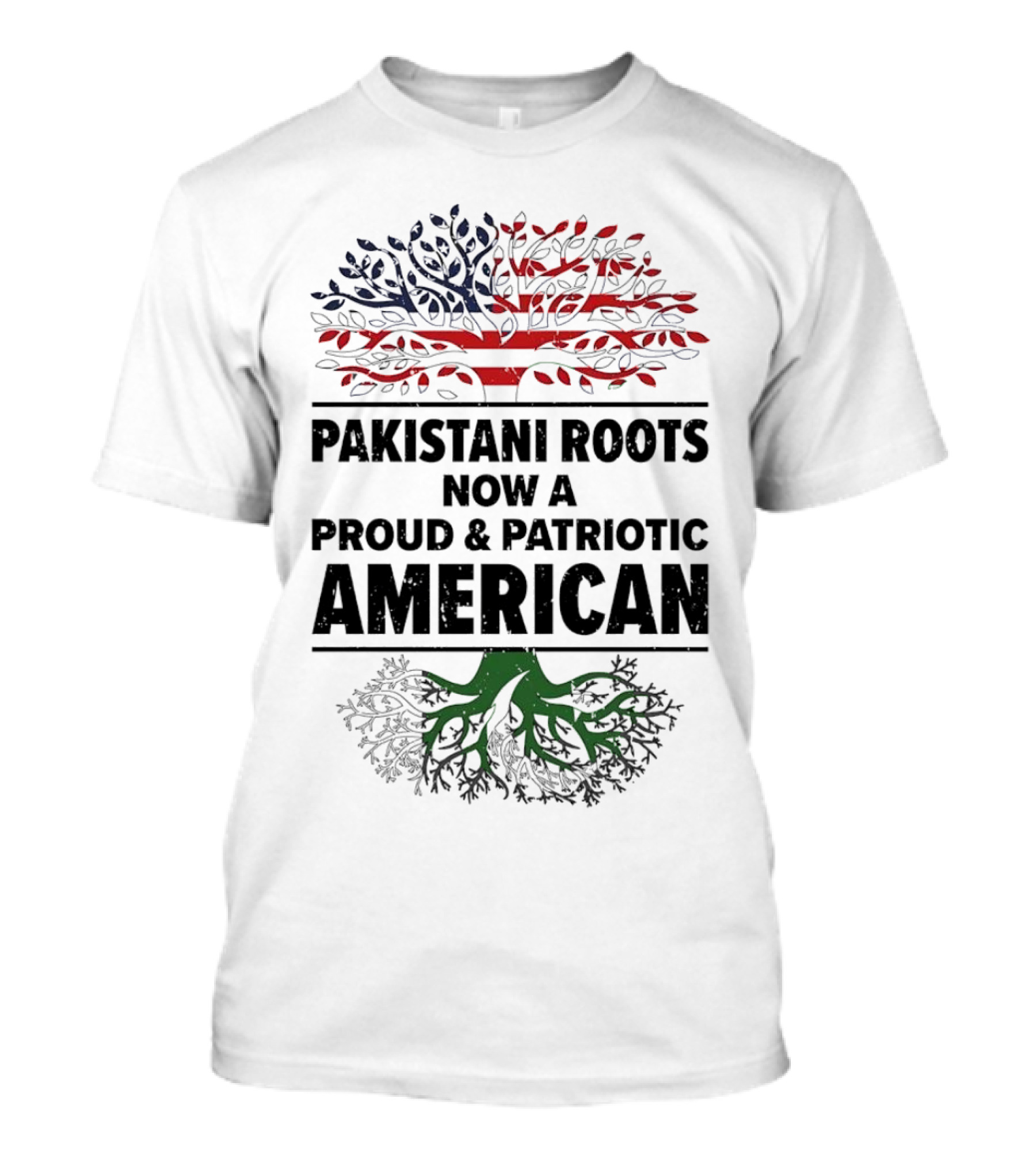 Pakistani Roots With Proud Patriotic American Flag Symbolism T-Shirt