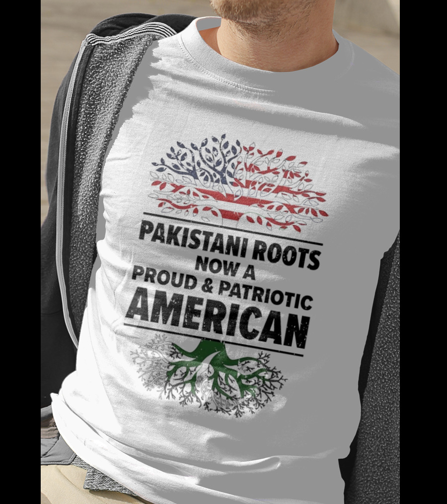 Pakistani Roots With Proud Patriotic American Flag Symbolism T-Shirt