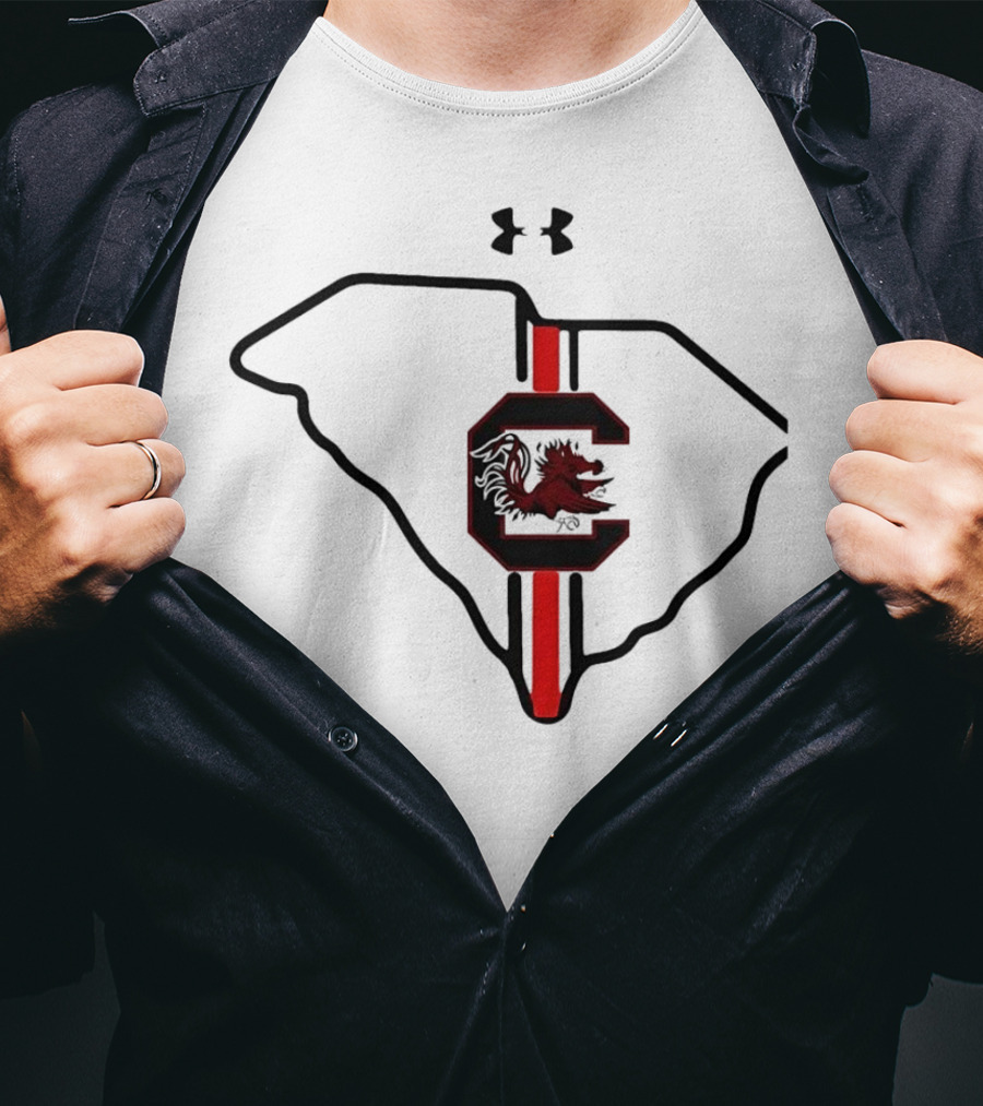 South Carolina Gamecocks Map Outline Under Armour T-Shirt