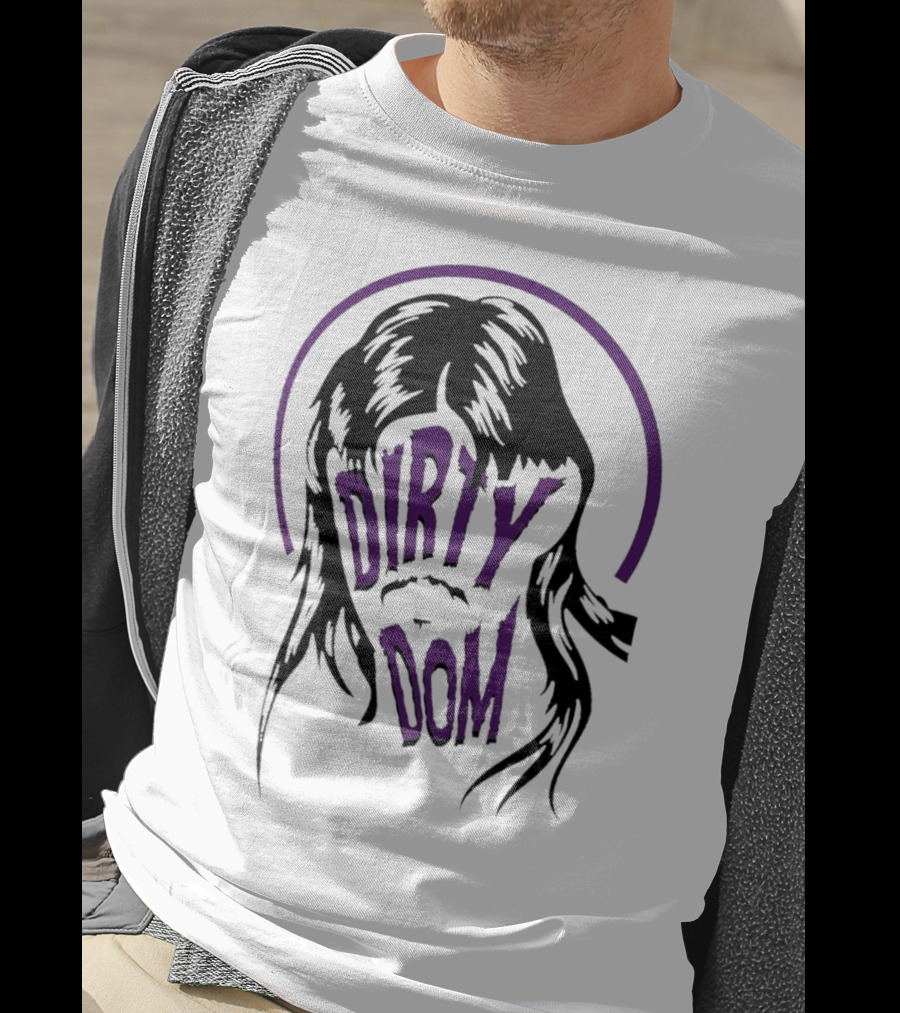 Dirty Dom Mullet Retro Style Black And Purple T-Shirt