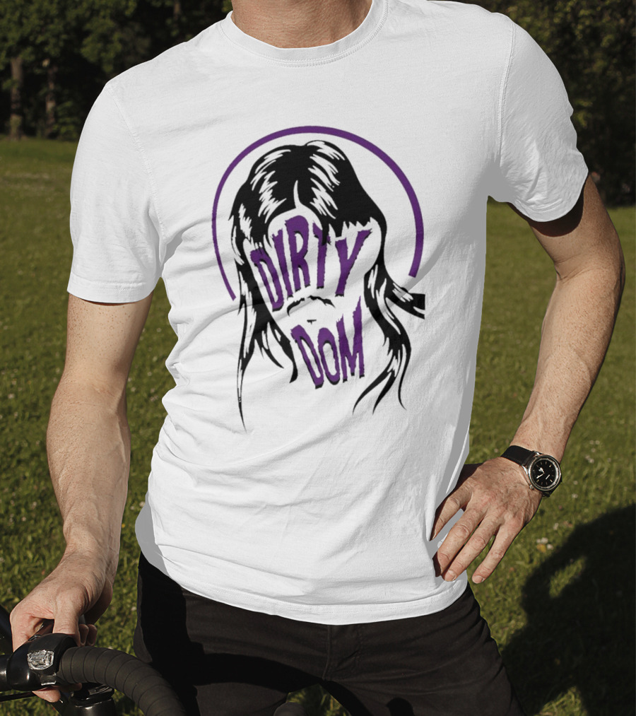 Dirty Dom Mullet Retro Style Black And Purple T-Shirt