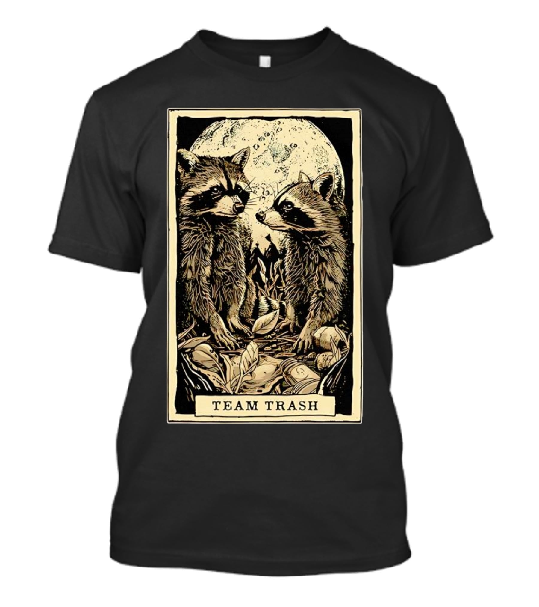 Raccoon Team Trash Tarot Card Moon T-Shirt