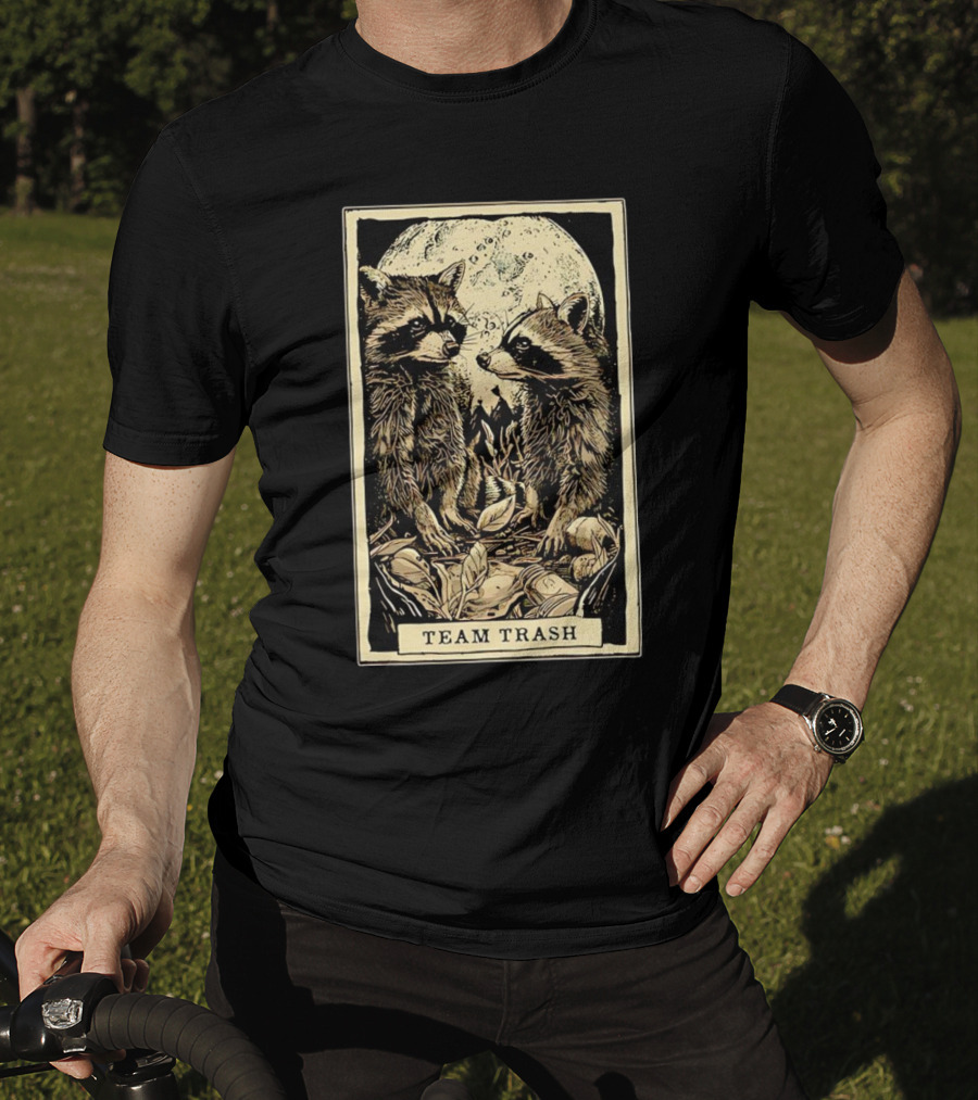 Raccoon Team Trash Tarot Card Moon T-Shirt