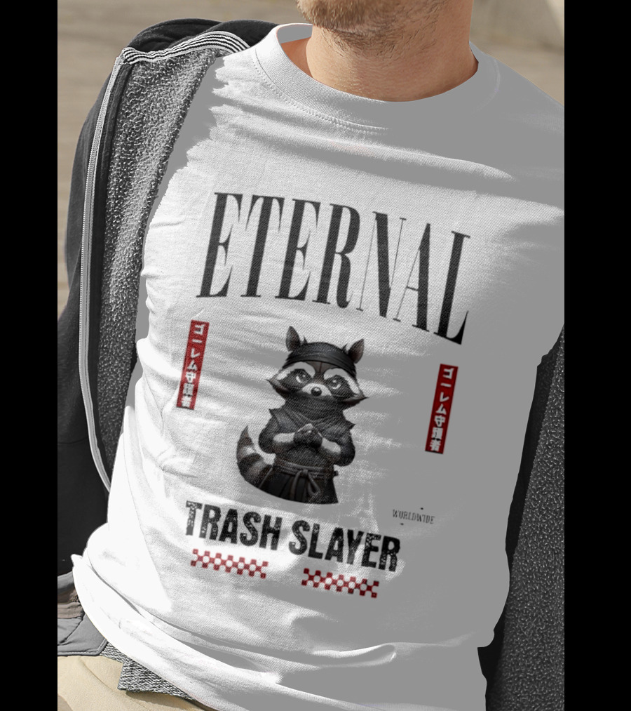Eternal Ninja Trash Slayer Worldwide Raccoon T-Shirt