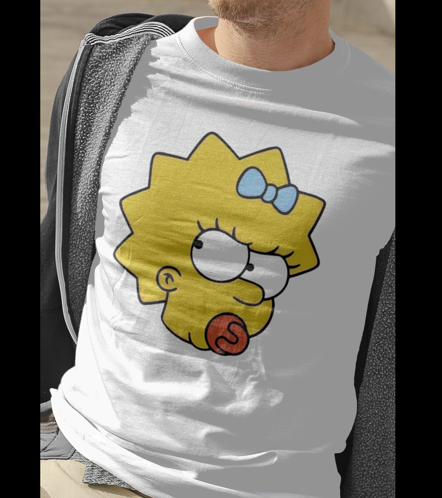 Manicita The Simpsons Maggie Angry Face With Pacifier And Bow T-Shirt