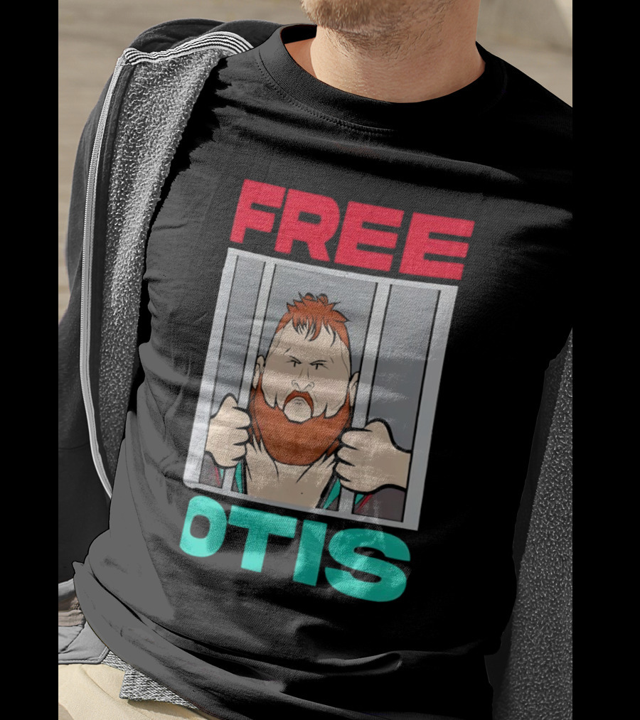Free Otis Cartoon Nikola Bogojevic Wrestling T-Shirt