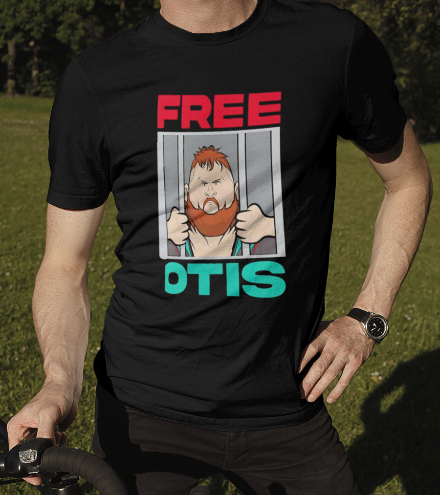 Free Otis Cartoon Nikola Bogojevic Wrestling T-Shirt
