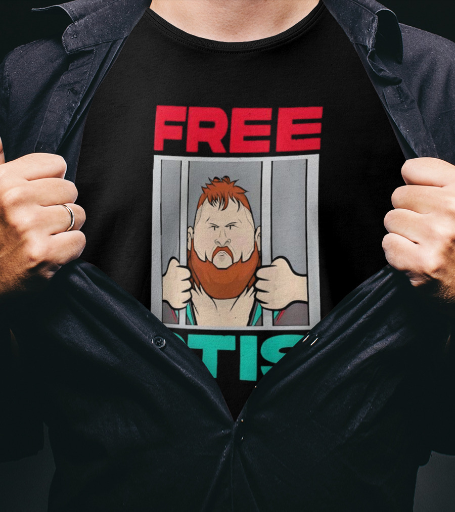 Free Otis Cartoon Nikola Bogojevic Wrestling T-Shirt