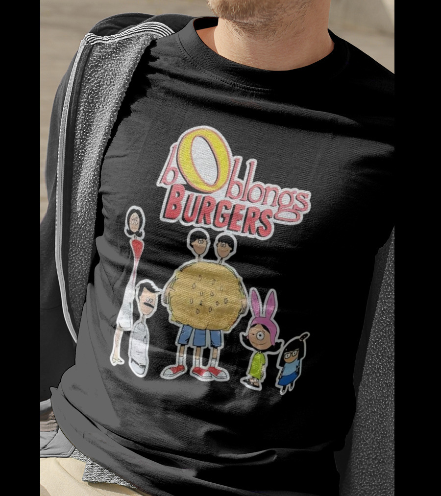 Boblongs Burgers Cartoon Characters Holding Burger T-Shirt