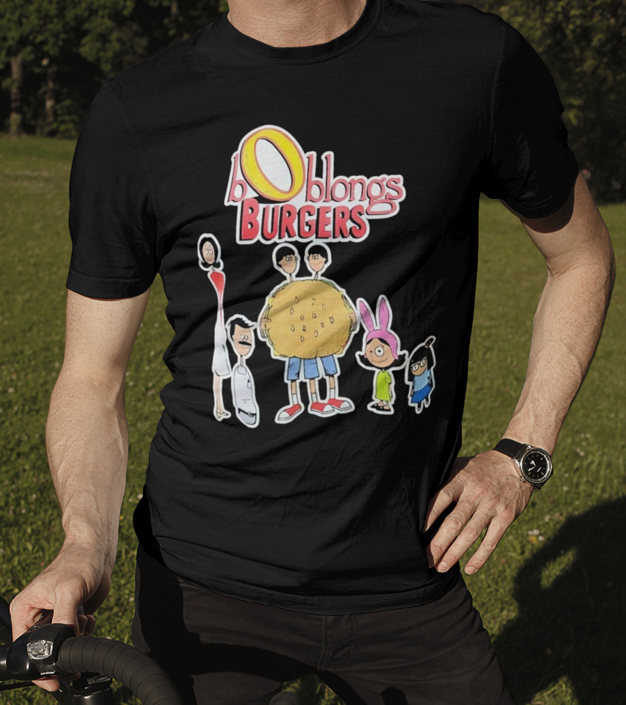 Boblongs Burgers Cartoon Characters Holding Burger T-Shirt