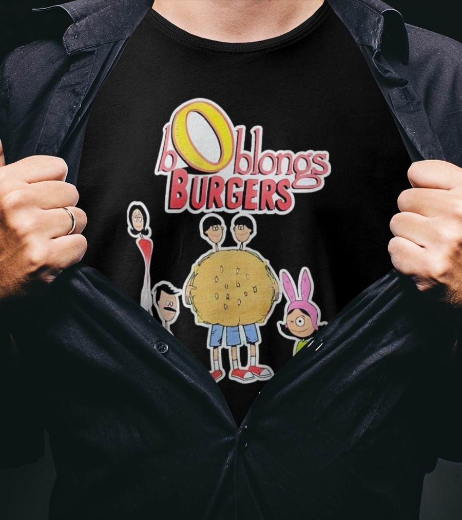 Boblongs Burgers Cartoon Characters Holding Burger T-Shirt