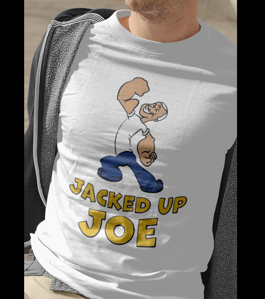 Jacked Up Joe Cartoon Flexing Character T-Shirt