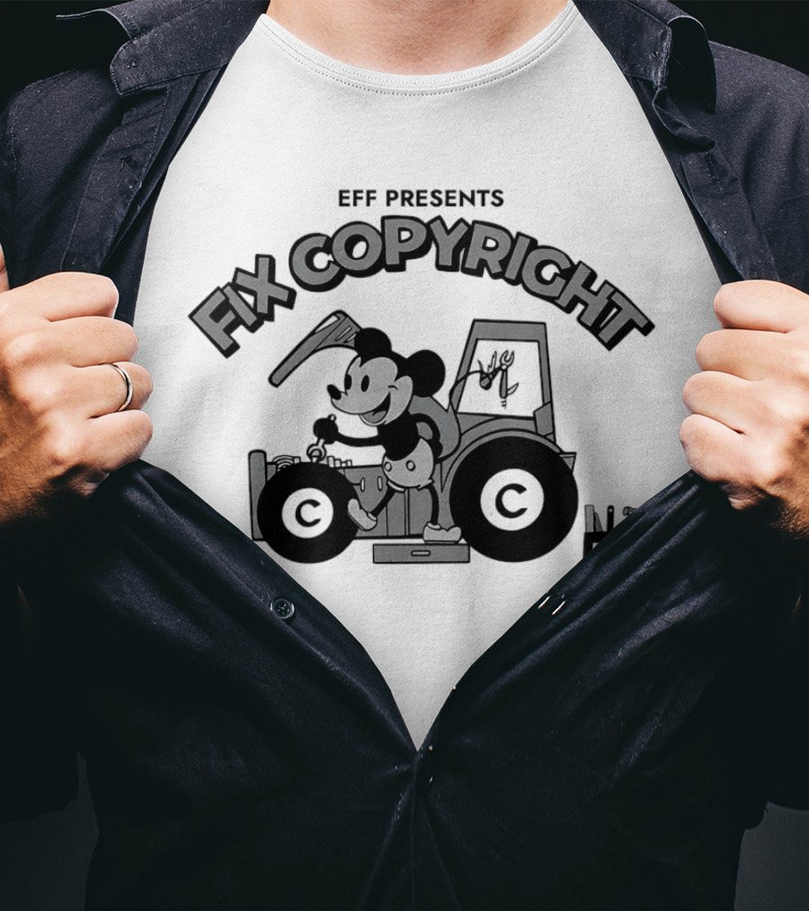 EFF Presents Fix Copyright Mickey Mouse Effort T-Shirt