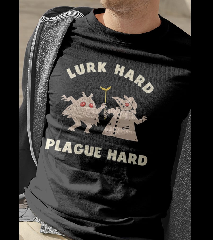 Lurk Hard Plague Hard Mothman And Plague Doctor Duo T-Shirt