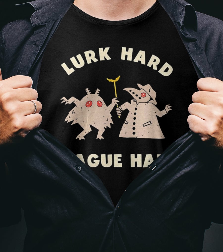 Lurk Hard Plague Hard Mothman And Plague Doctor Duo T-Shirt