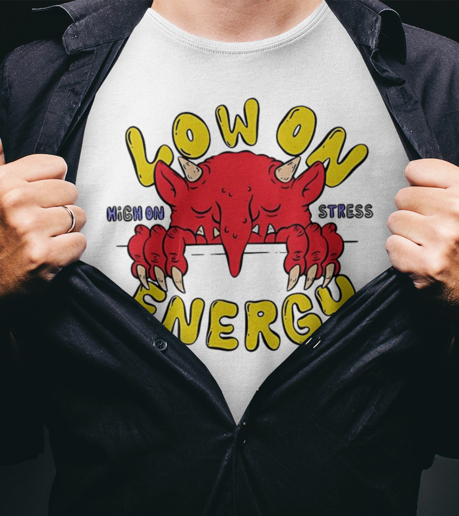 Low On Energy High On Stress Red Demon T-Shirt