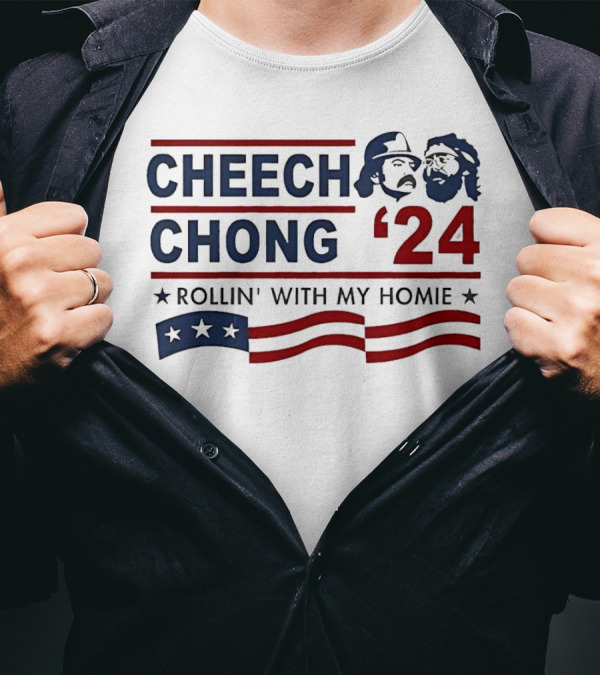 Cheech And Chong 2024 Rollin' With My Homie T-Shirt