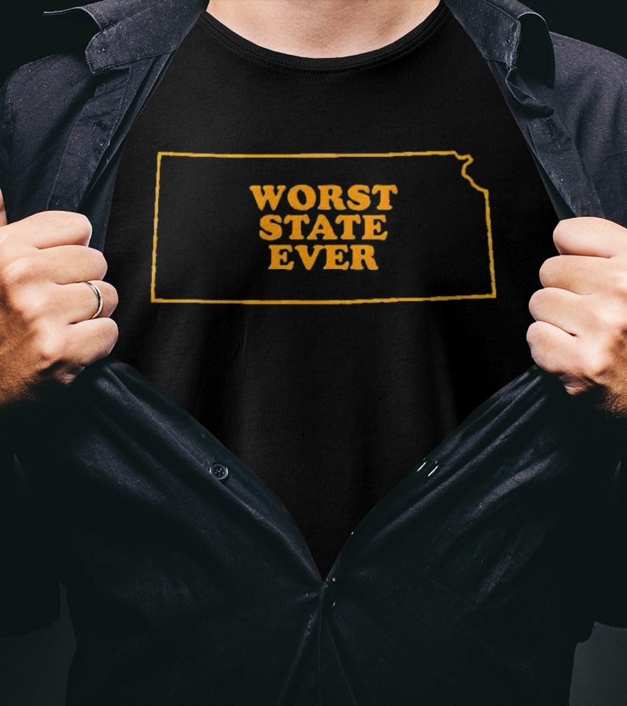 Kansas Worst State Ever Outline T-Shirt
