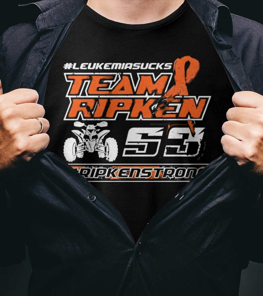 LeukemiaSucks Team Ripken 53 #RipkenStrong Orange Ribbon Quad Bike T-Shirt