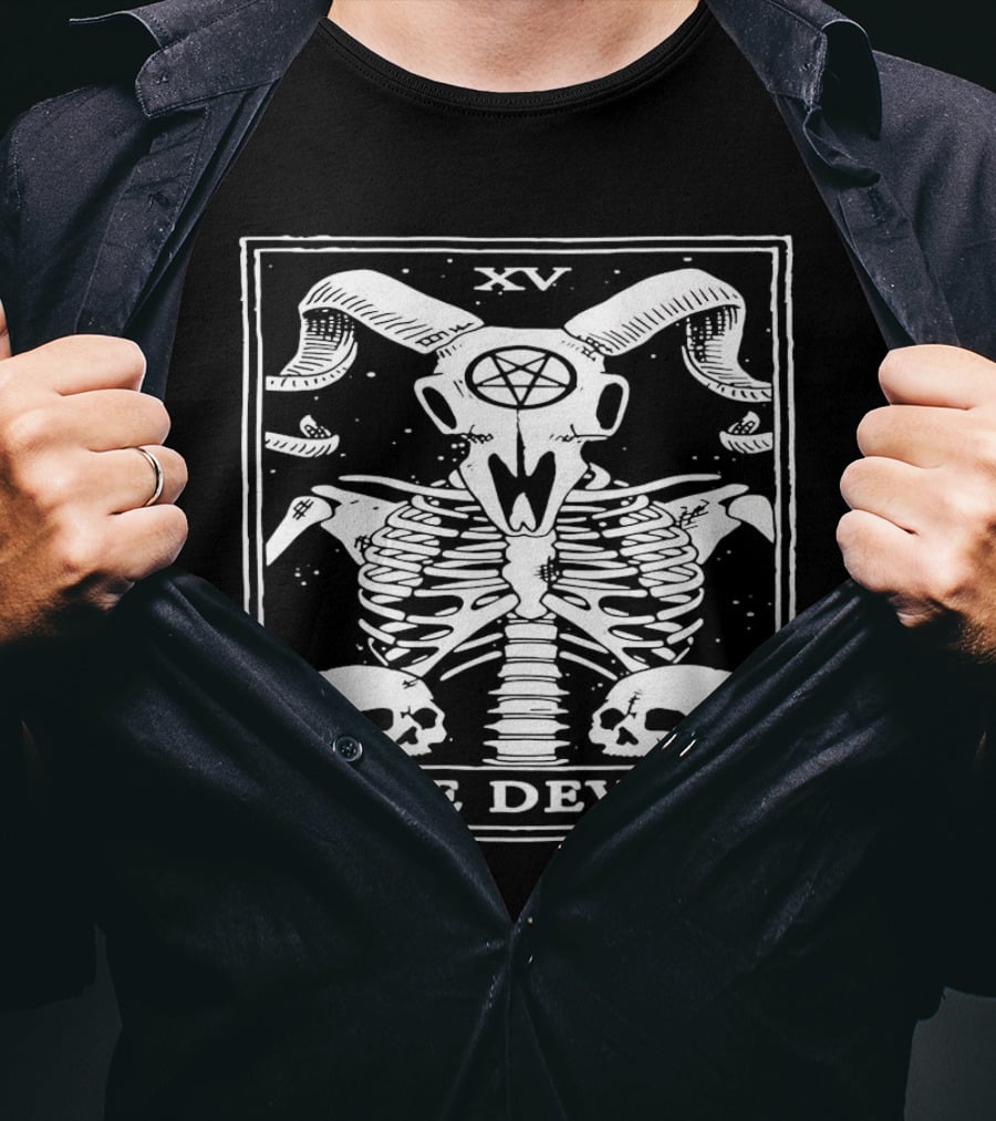XV The Devil Skeleton Skull Tarot T-Shirt