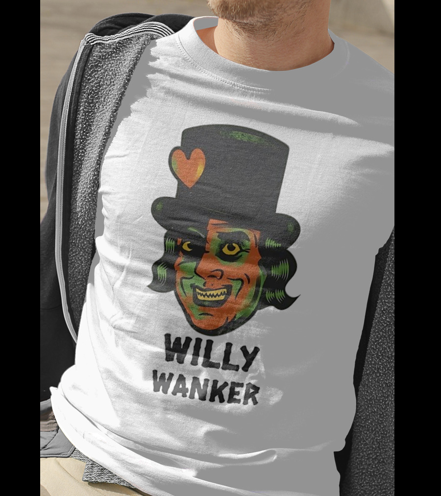 Willy Wanker Orange Heart Character T-Shirt