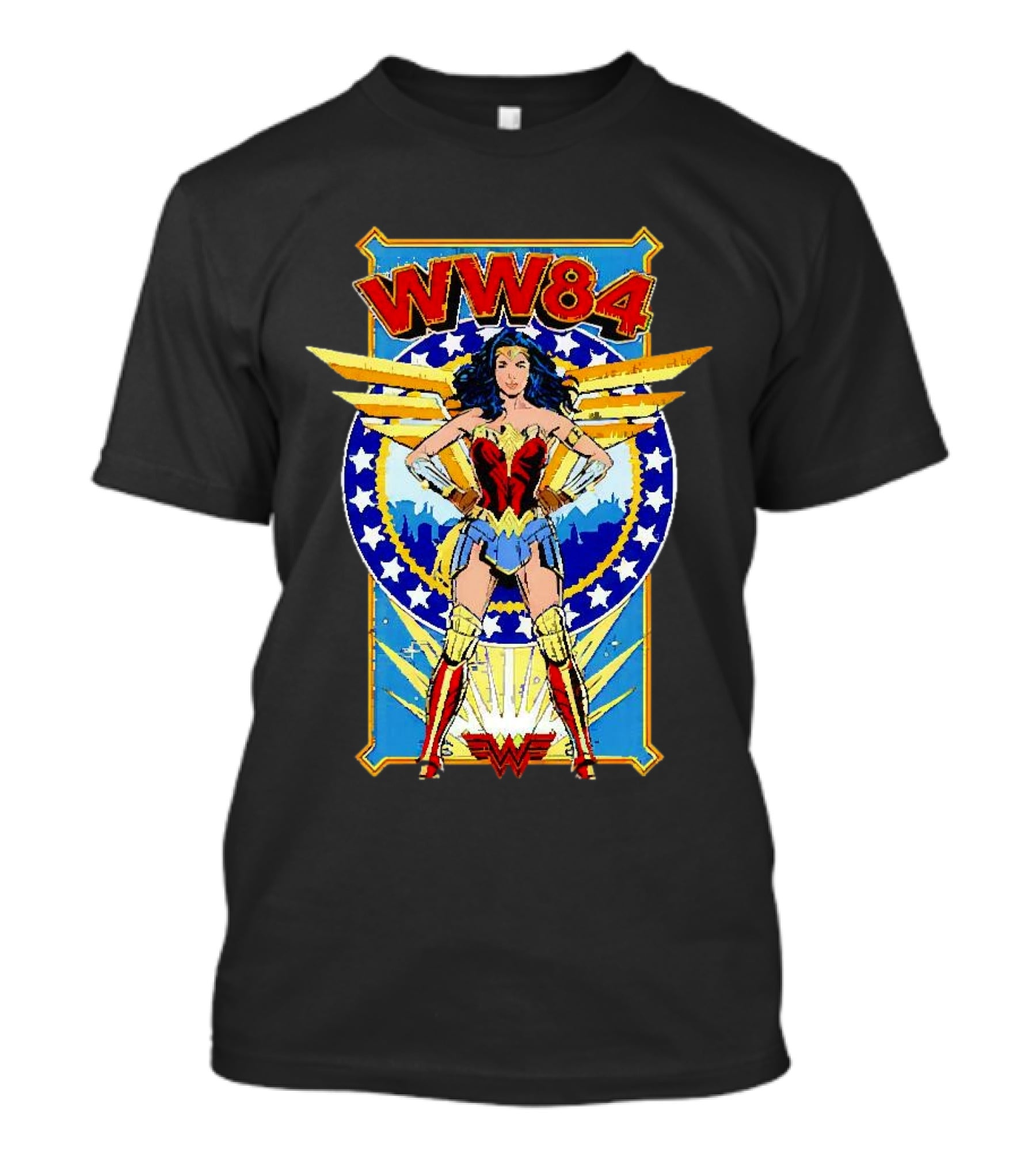WW84 Wonder Woman Retro Superhero Wings And Stars T-Shirt