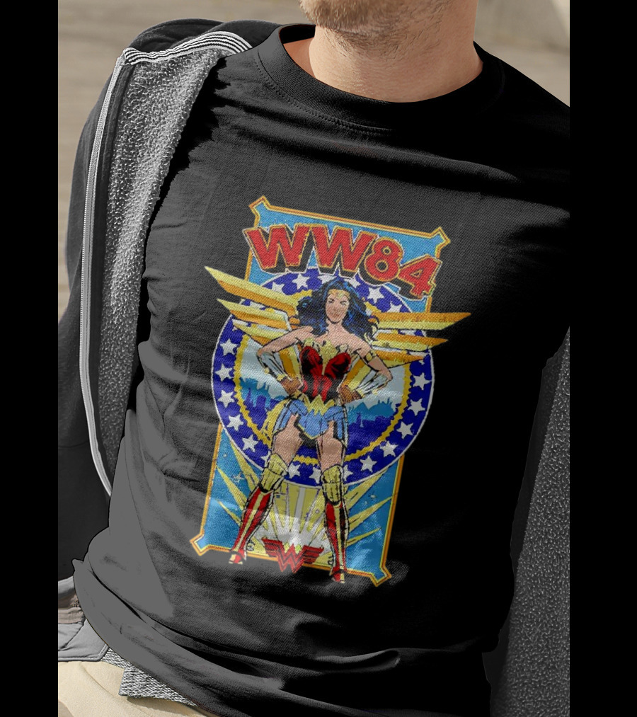 WW84 Wonder Woman Retro Superhero Wings And Stars T-Shirt