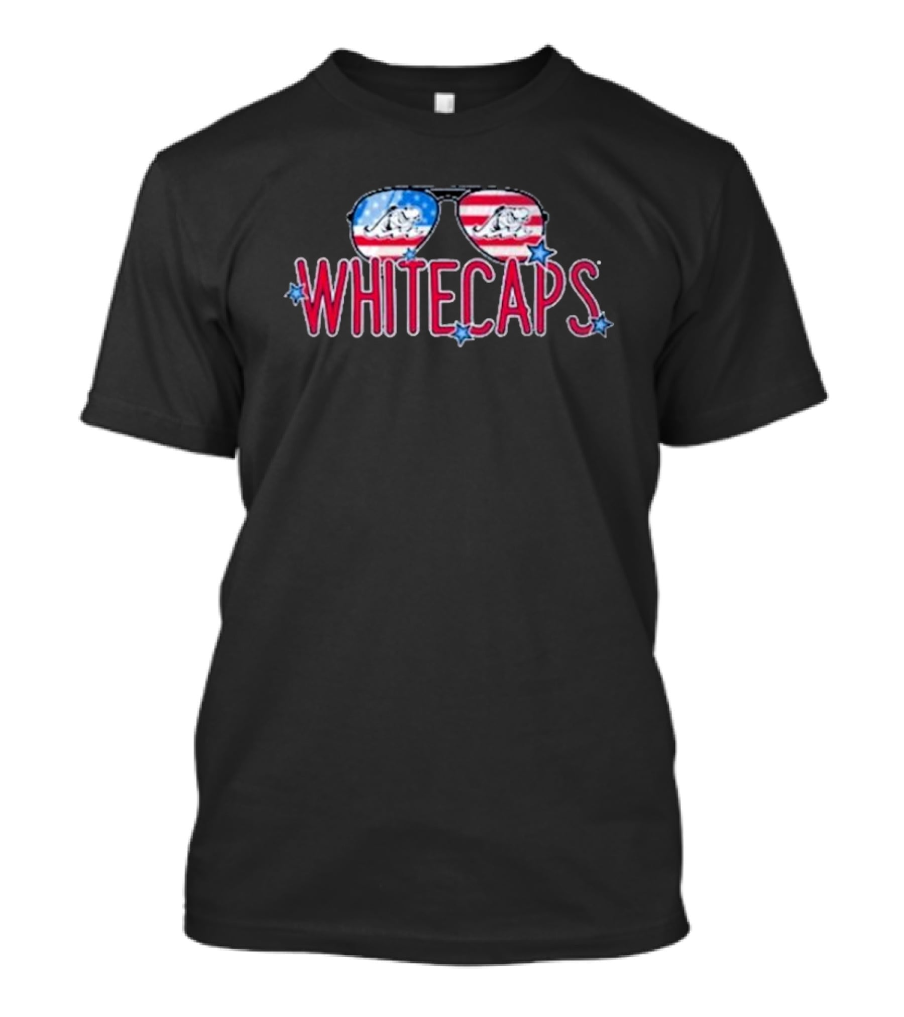Whitecaps Sunglasses American Flag Stars T-Shirt
