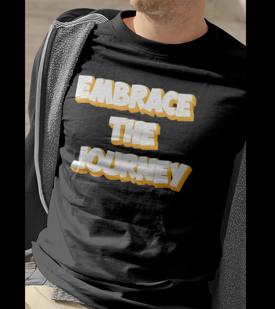 EMBRACE THE JOURNEY White And Yellow T-Shirt