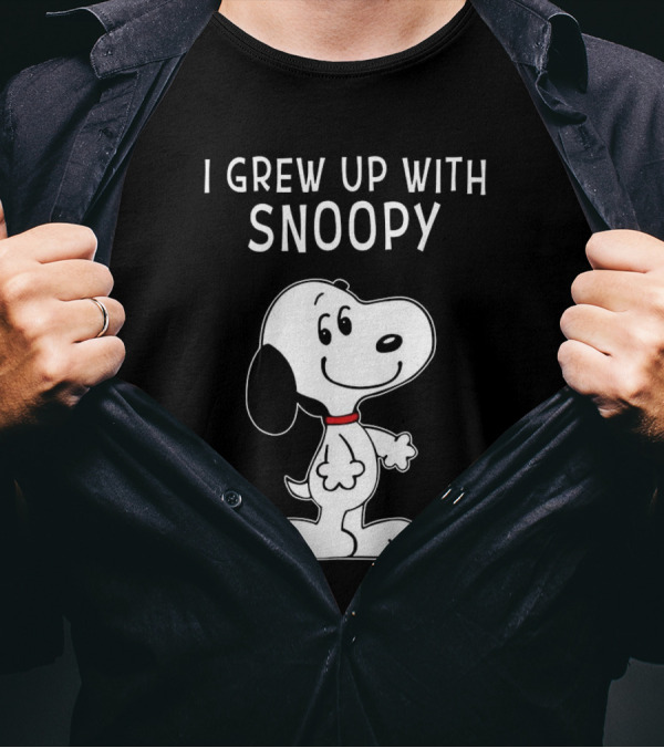 I Grew Up With Snoopy Peanuts Character Nostalgic Fun T-Shirt