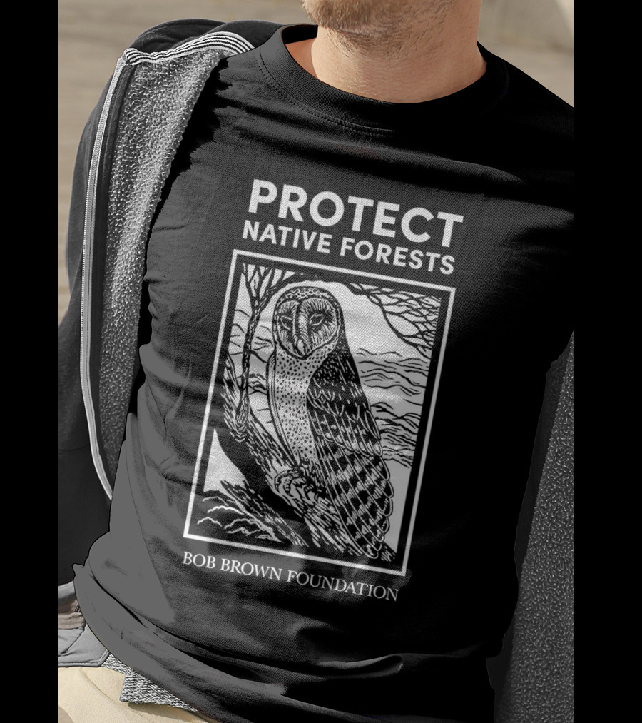 Protect Native Forests Owl Bob Brown Foundation T-Shirt