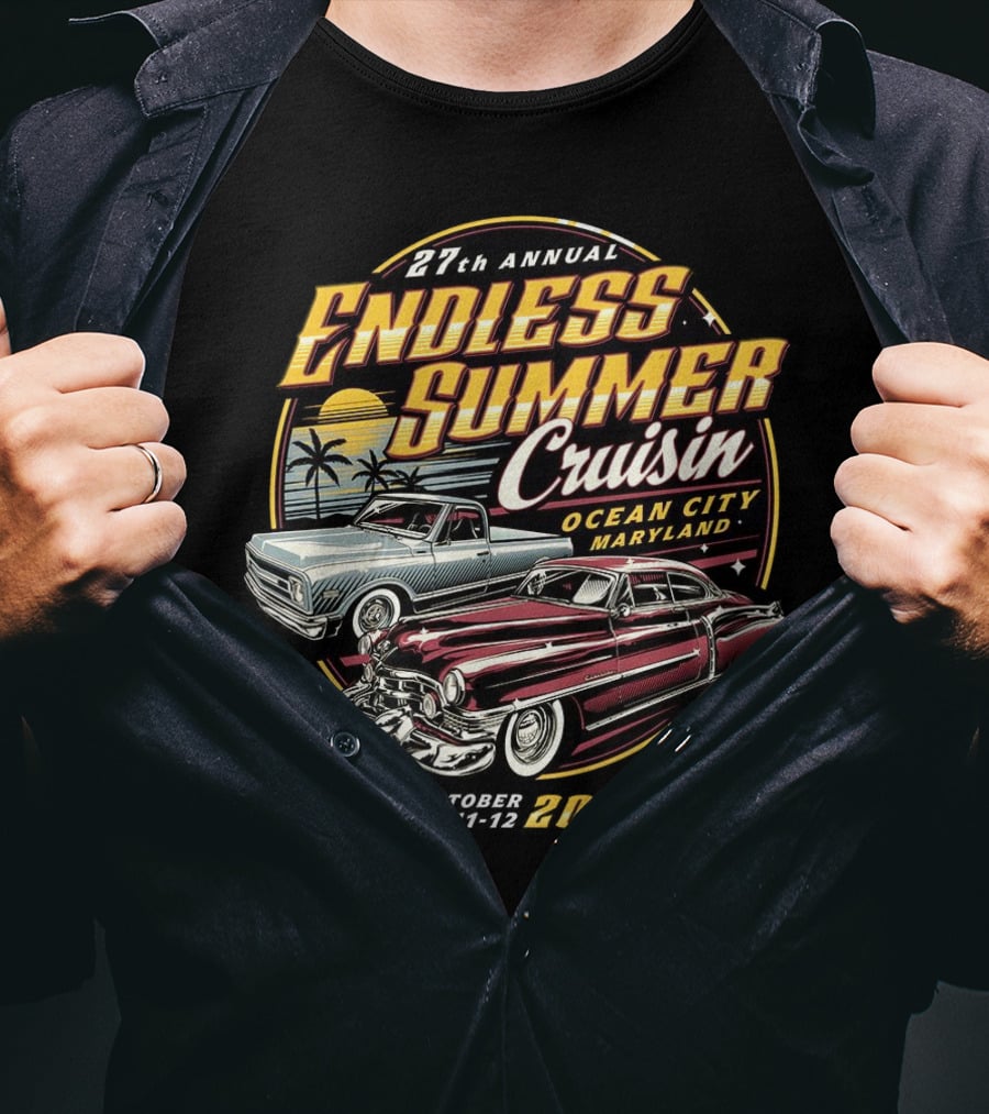 27th Annual Endless Summer Cruisin Ocean City Maryland October 9-10-11-12 T-Shirt