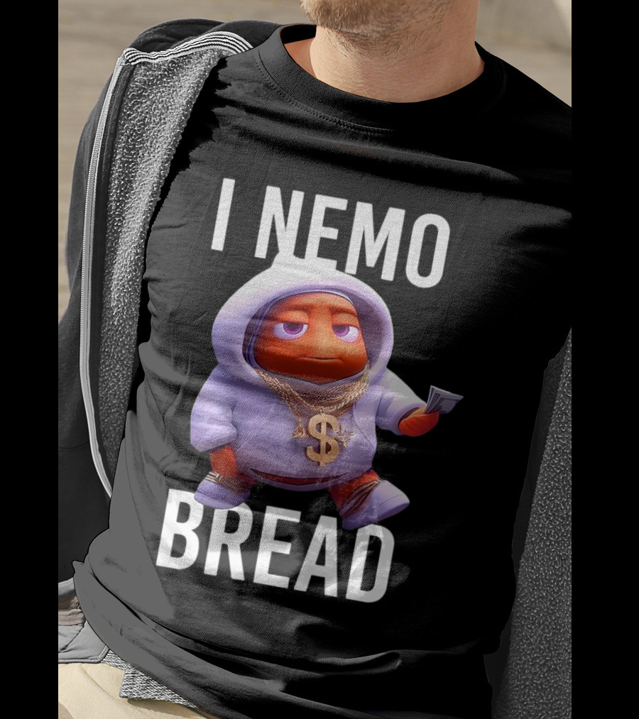 I Nemo Bread Cartoon Parody With Blinged-Out Fish In T-Shirt