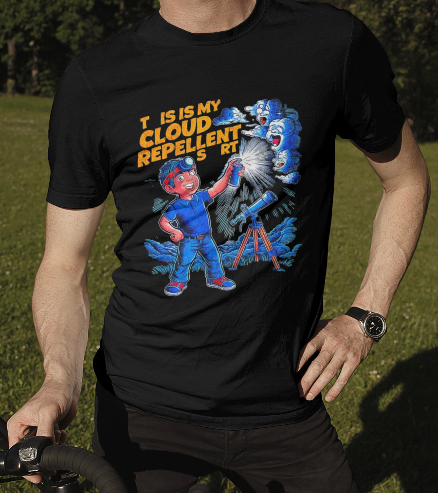 Funny Stargazing With Cloud Repellent Spray And Telescope T-Shirt