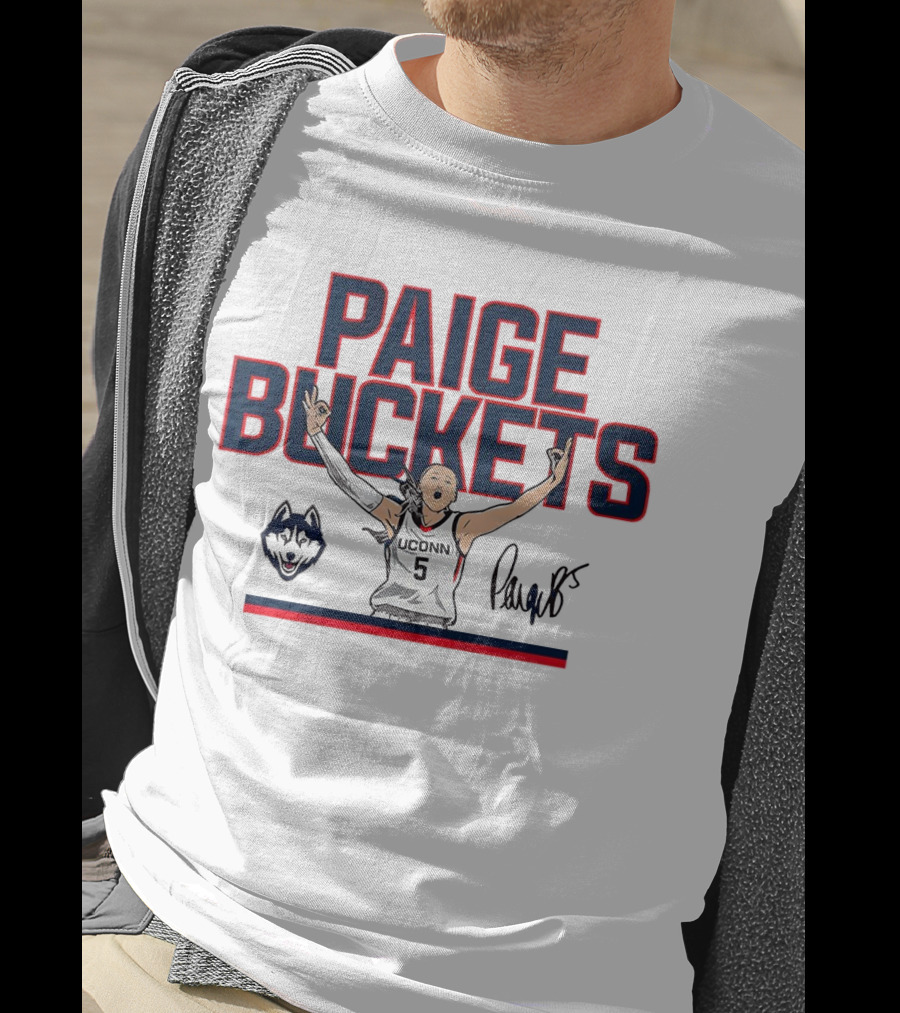 UConn Paige Bueckers Buckets Huskies Basketball Signature T-Shirt