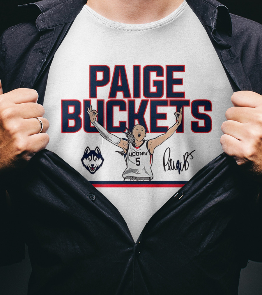 UConn Paige Bueckers Buckets Huskies Basketball Signature T-Shirt