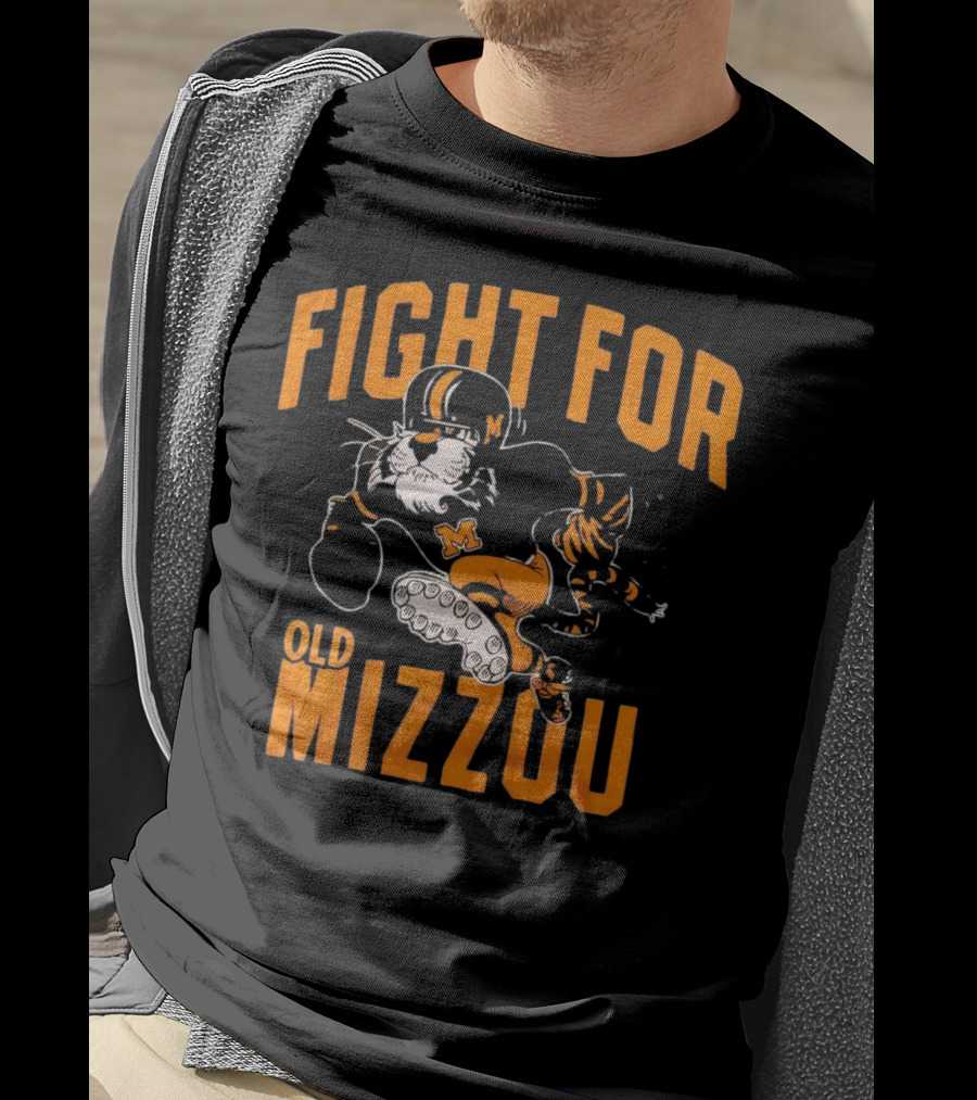 Fight For Old Mizzou Football Mascot In Action T-Shirt