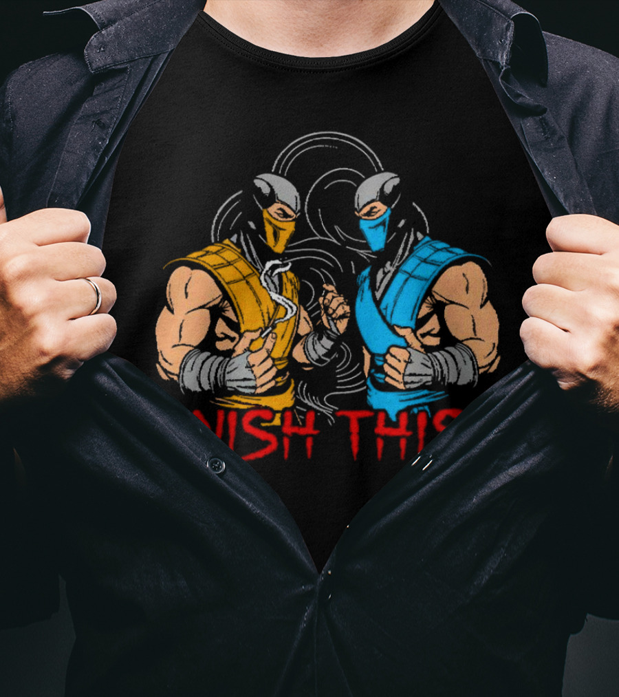 Finish This Mortal Kombat Smoke Sub-Zero Scorpion Showdown T-Shirt