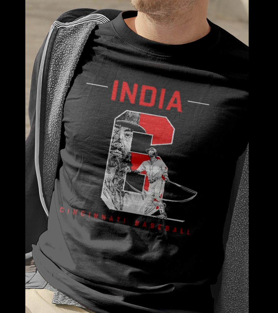 India Cincinnati Baseball Player T-Shirt