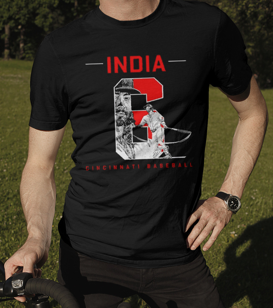 India Cincinnati Baseball Player T-Shirt