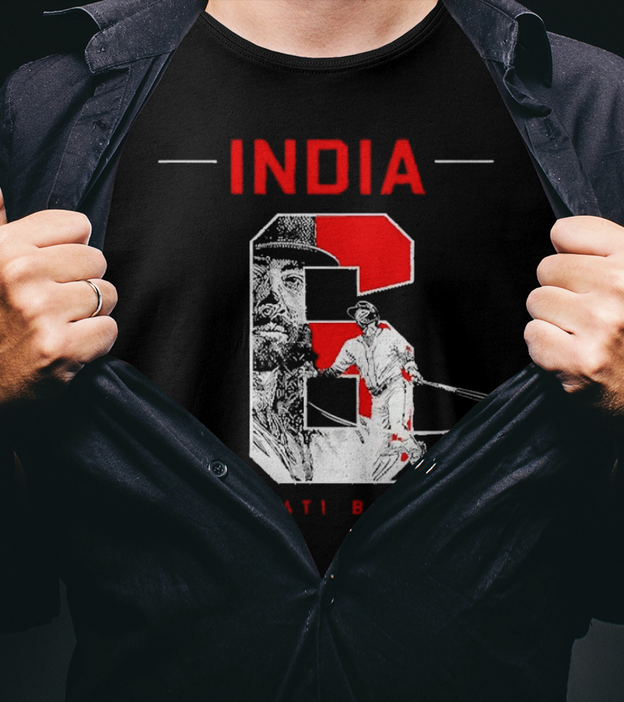 India Cincinnati Baseball Player T-Shirt