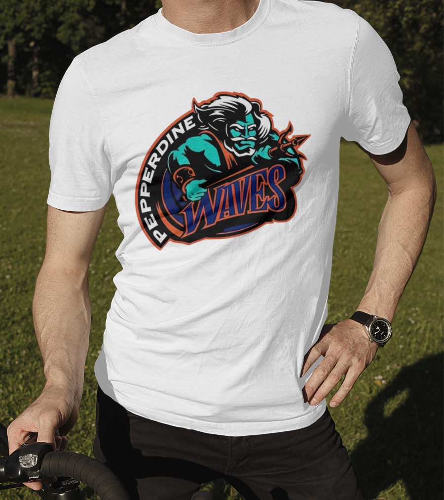 Pepperdine Waves 1997 Retro Logo Warrior T-Shirt