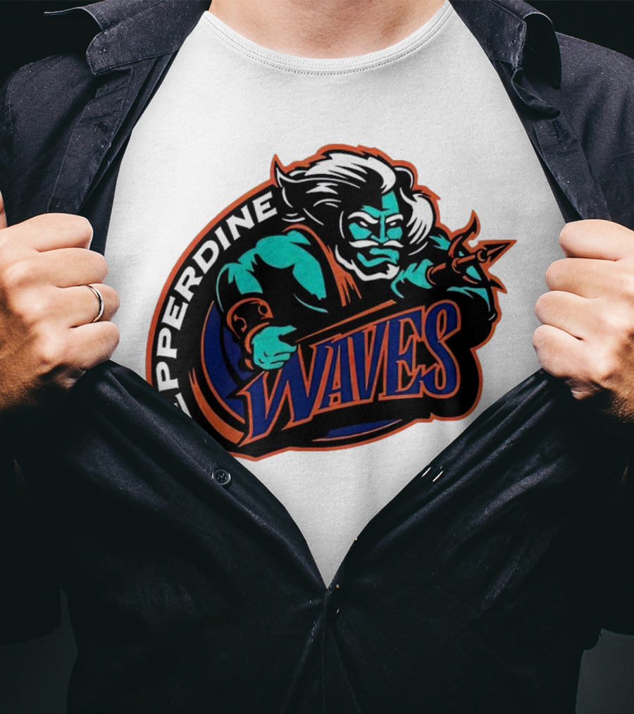 Pepperdine Waves 1997 Retro Logo Warrior T-Shirt