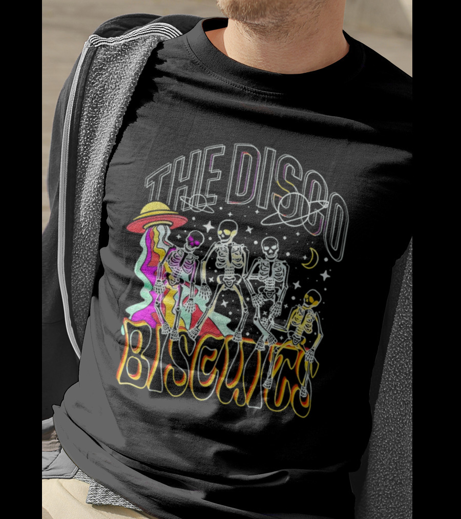 The Disco Biscuits Skeletons Dancing With UFO And Stars T-Shirt
