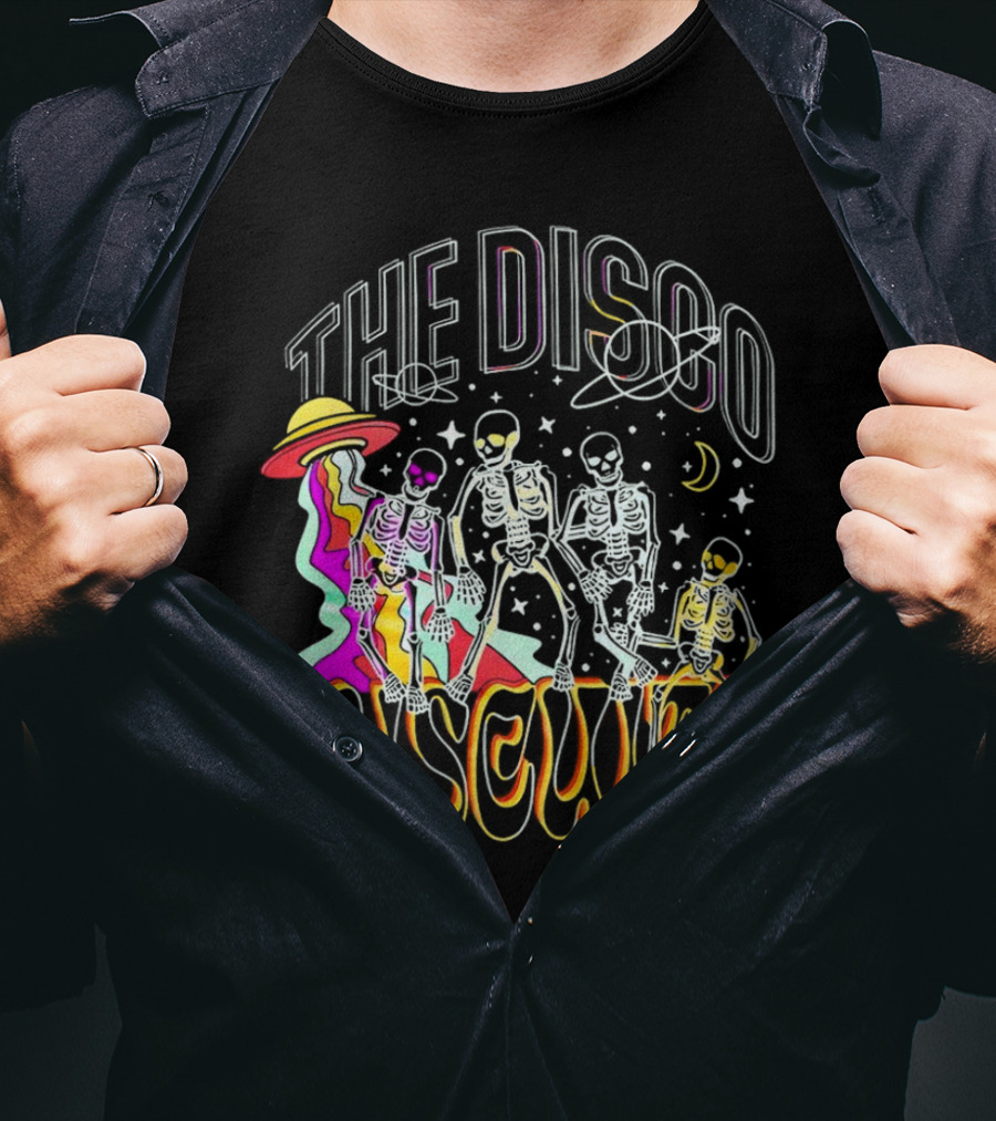 The Disco Biscuits Skeletons Dancing With UFO And Stars T-Shirt