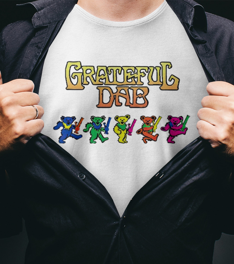 Grateful Dab Bears With Colorful Smoking Pipes T-Shirt